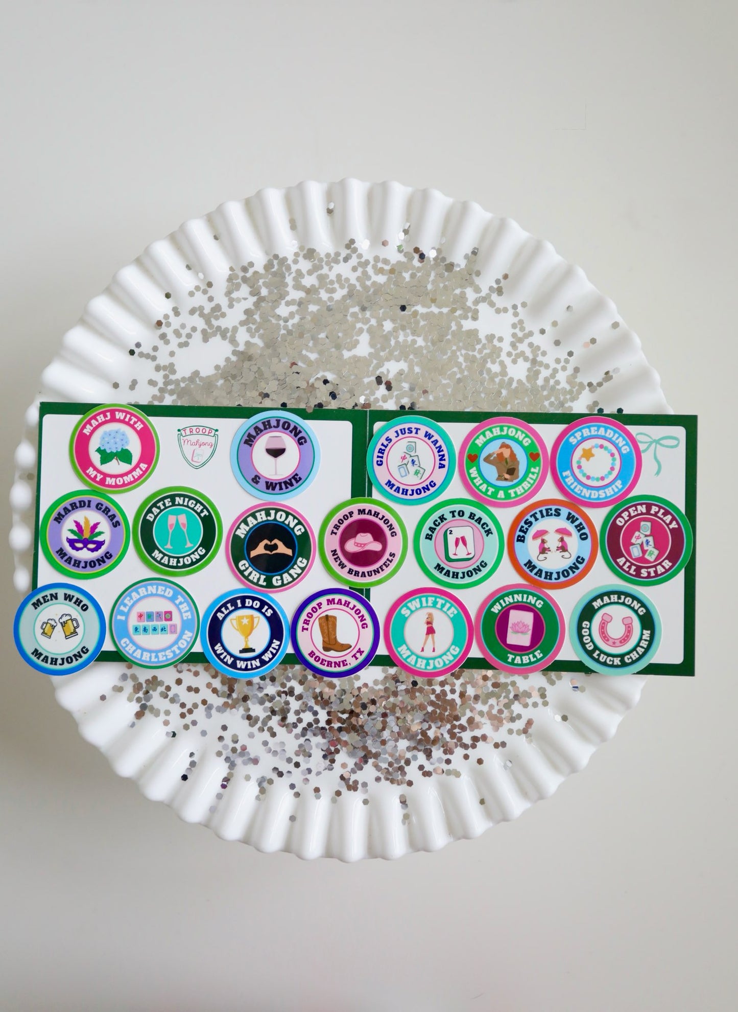 Troop Mahjong Merit Stickers (18 options - Sold Individually)