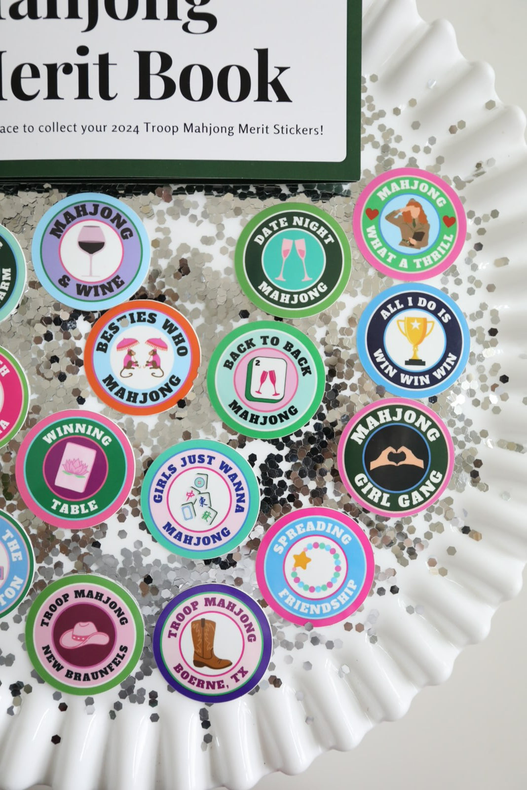 Troop Mahjong Merit Stickers (18 options - Sold Individually)