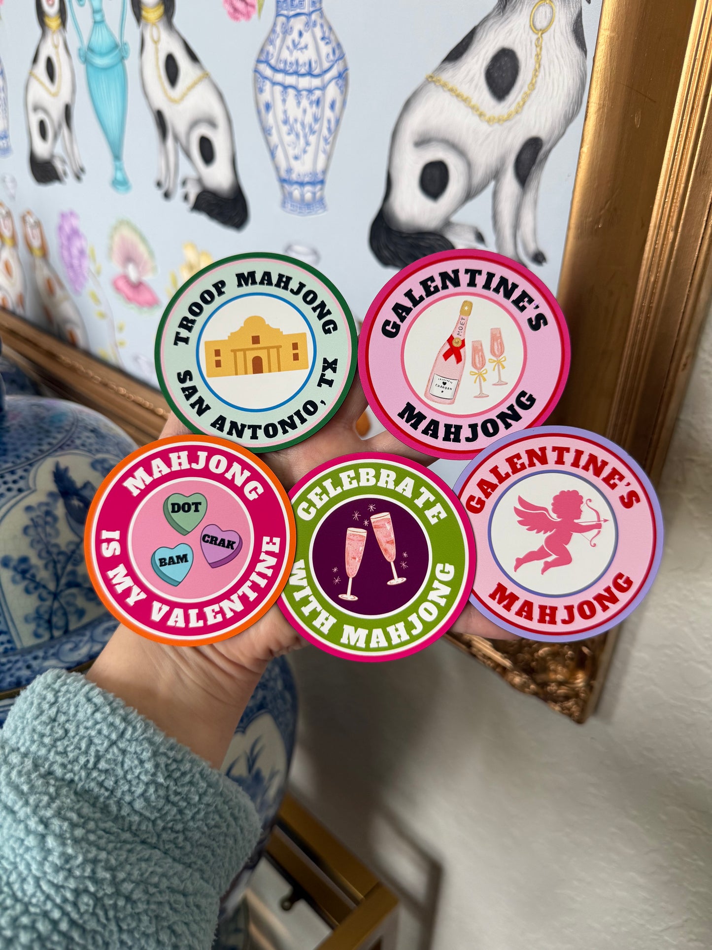 Galentine's Mahjong Magnet