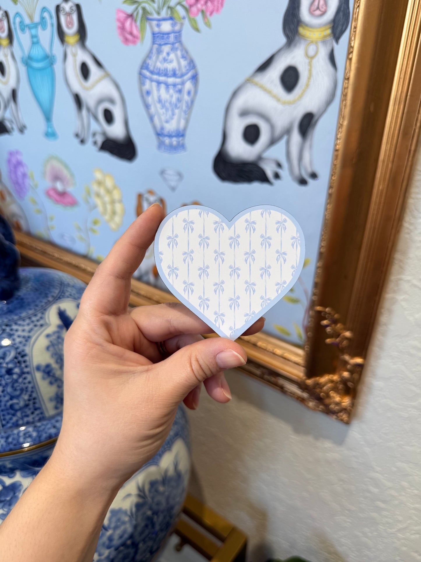 Blue Bow Heart Magnet