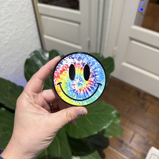 Tie Dye Smiley Face Magnet