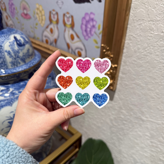 Glitter Hearts Magnet